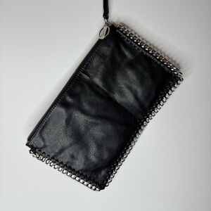 Carlos Santana Women’s Black Clutch Bag – Faux Leather with Chain, Evening